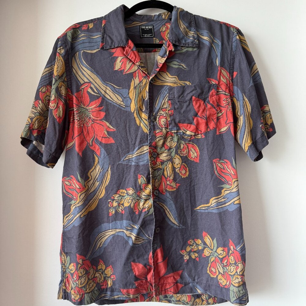 Todd Snyder Printed Button Up Short Sleeved Shirt